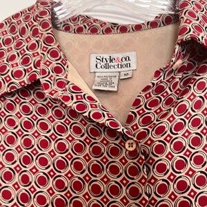 Top with Black & White Circle Print